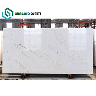 Surface With Fine Lines And Pure White Quartz Slabs