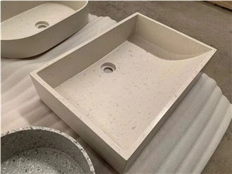 Terrazzo Light Yellow Project Artificial Stone Basin