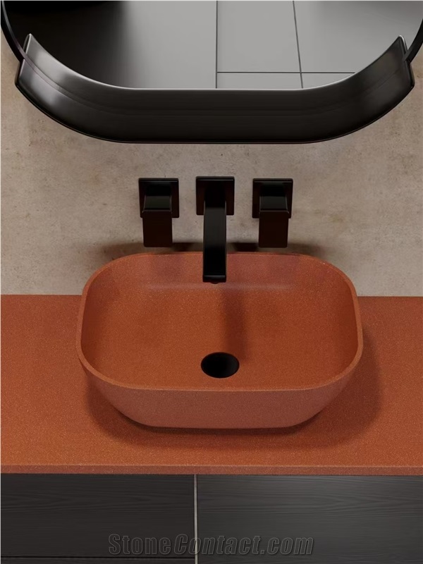 The Orange Terrazzo Mall Shines The Brightest Bathroom Sink