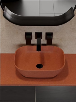 The Orange Terrazzo Mall Shines The Brightest Bathroom Sink