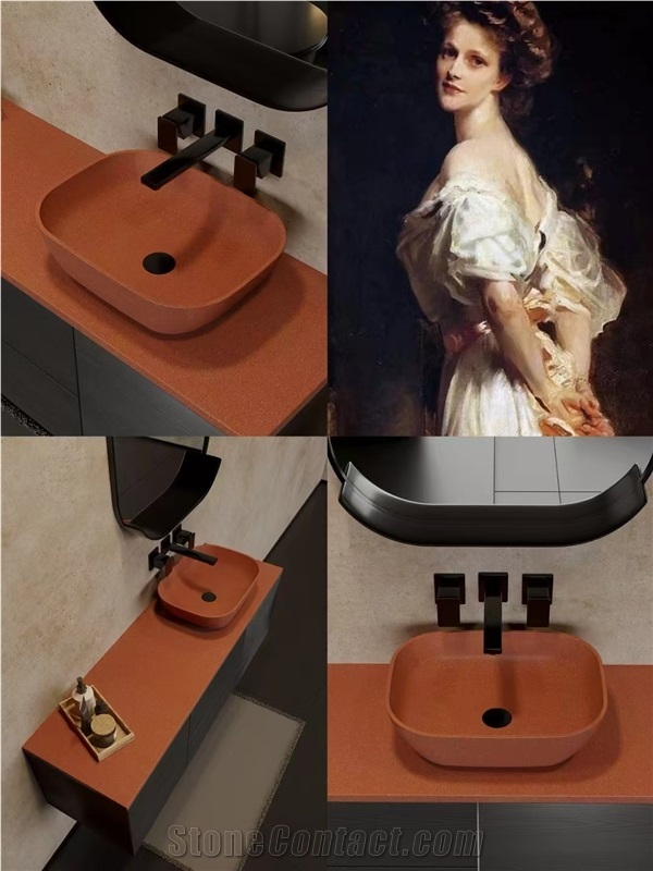 The Orange Terrazzo Mall Shines The Brightest Bathroom Sink