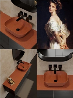 The Orange Terrazzo Mall Shines The Brightest Bathroom Sink
