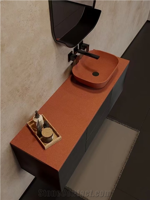 The Orange Terrazzo Mall Shines The Brightest Bathroom Sink
