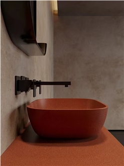 The Orange Terrazzo Mall Shines The Brightest Bathroom Sink