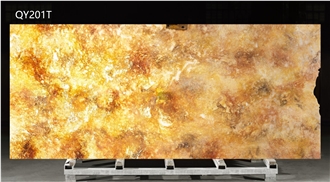 Ultra Thin Translucent Colorful Yellow Artificial Stone