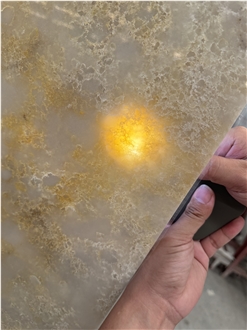 Ultra Thin Translucent Colorful Yellow Artificial Stone