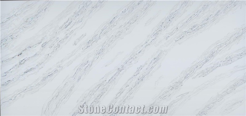Water Splash Grey Wave Calacatta Artificial Stone Slabs
