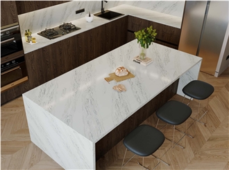 Water Splash Grey Wave Calacatta Artificial Stone Slabs