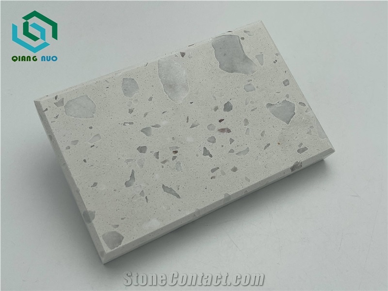 White Cloud Multifunctional Stone Terrazzo Slabs