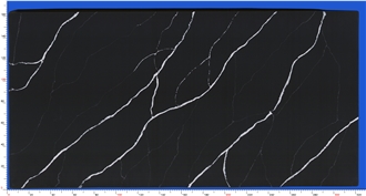 White Vein Textured Black Large Board Quartz Slabs