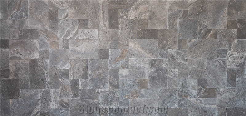 Silver Travertine Code #6 French Pattern