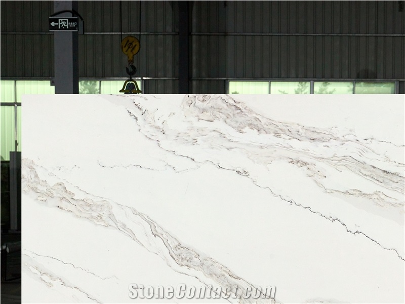 Calacatta Golden Grey Quartz Slabs FG610