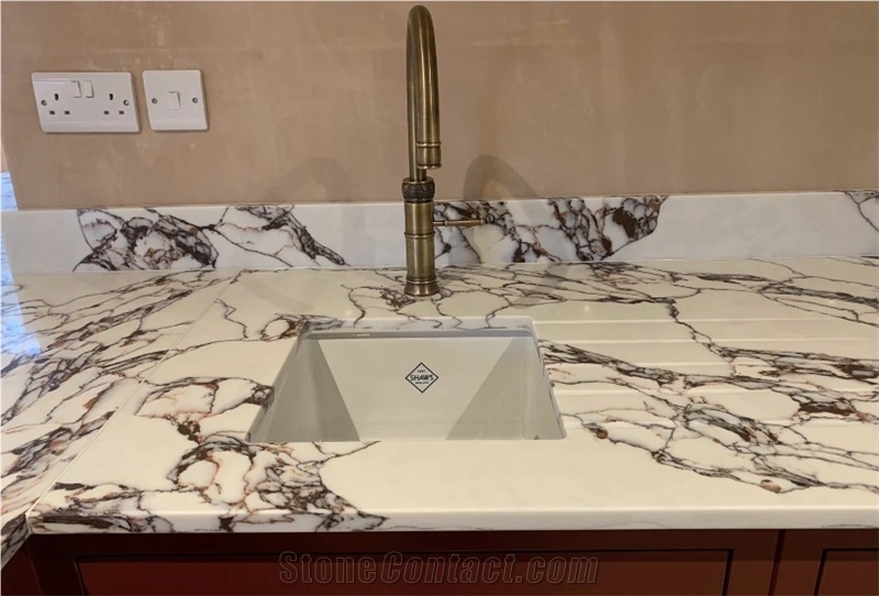 Calacatta Viola Quartz Slabs Countertops Vanity FE801