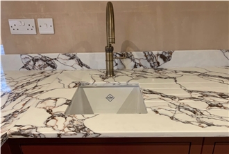 Calacatta Viola Quartz Slabs Countertops Vanity FE801