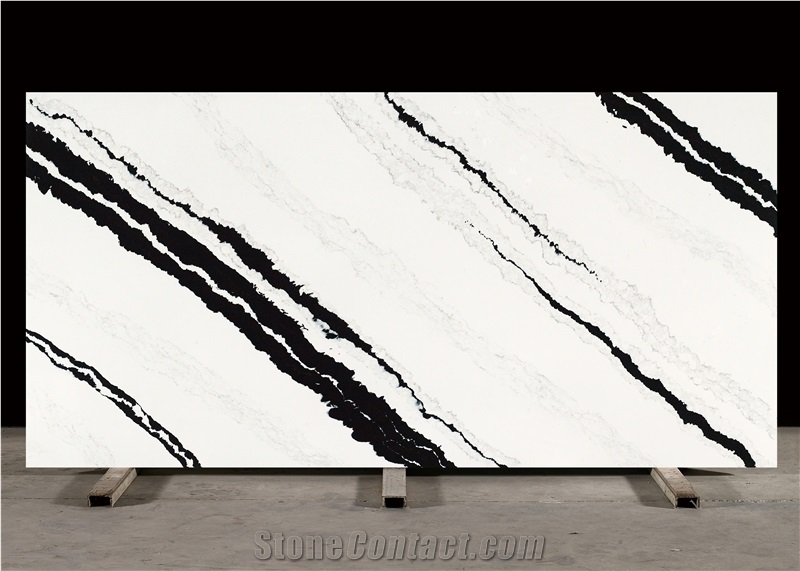 Panda White Quartz Slabs FA661