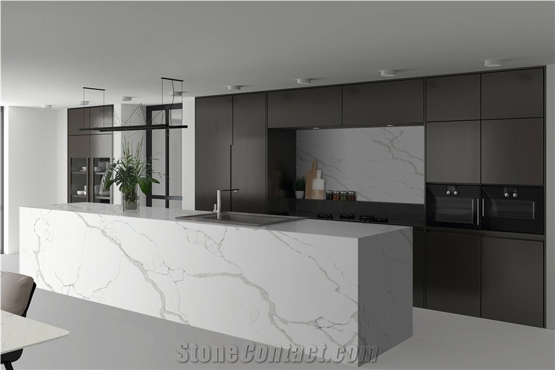 Panda White Quartz Slabs FA661
