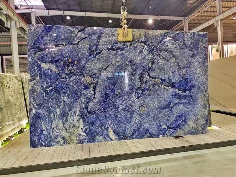 Bolivian Blue Sodalite Stone Slab For Wall Floor Tiles