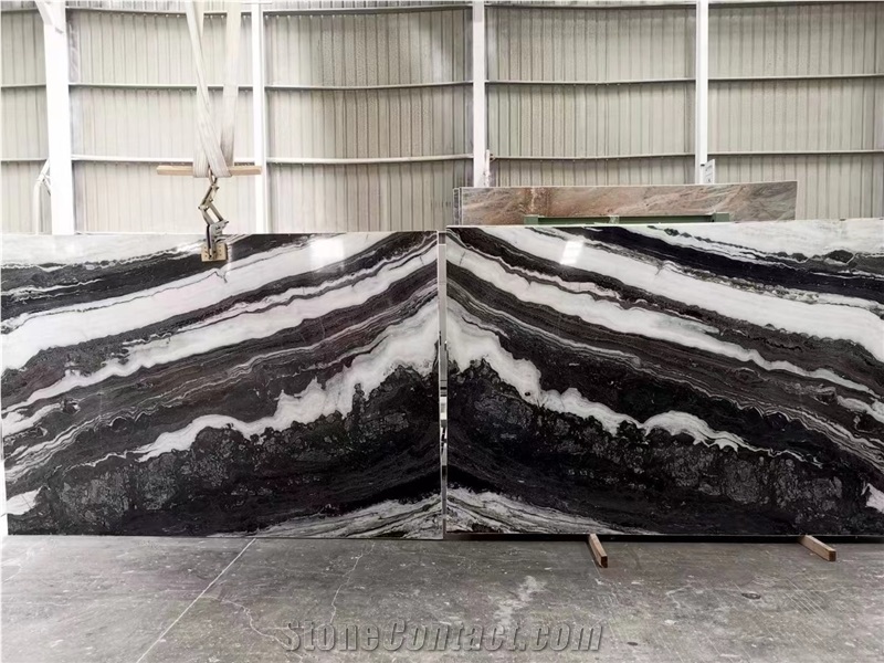 Bookmatch Panda White Marble For Floor Wall Tiles