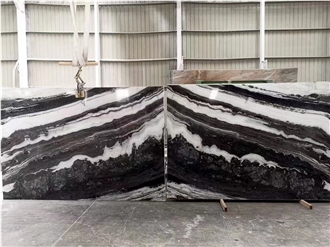 Bookmatch Panda White Marble For Floor Wall Tiles
