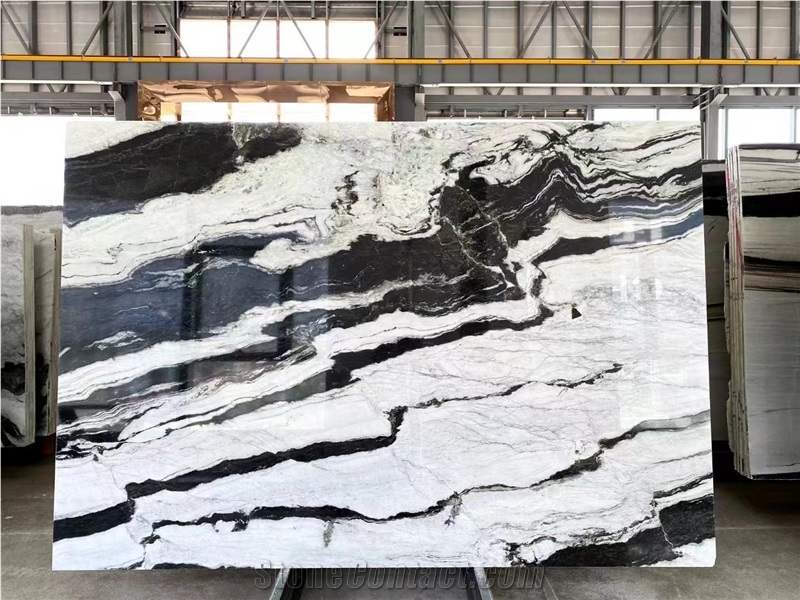 Bookmatch Panda White Marble For Floor Wall Tiles
