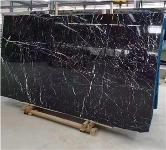 China Nero Marquina Black Marble Slab For Wall Floor Tiles