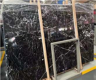 China Nero Marquina Black Marble Slab For Wall Floor Tiles