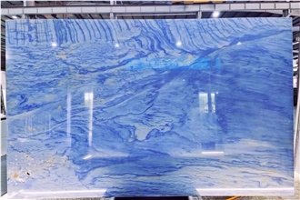 Luxury Azul Macaubas Quartzite Slab For Wall Floor Tiles
