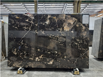 Plasma Black Marble Slabs
