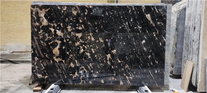 Plasma Black Marble Slabs