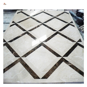 3D Marble Waterjet Inlay Hotel Floor Design Medallion Tiles
