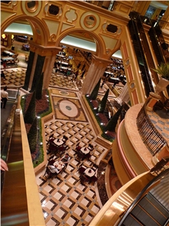 3D Marble Waterjet Inlay Hotel Floor Design Medallion Tiles