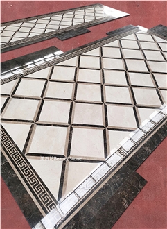Aisle Corridor Water Inlay Medallion Marble Pattern