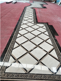 Aisle Corridor Water Inlay Medallion Marble Pattern