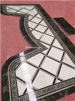 Aisle Corridor Water Inlay Medallion Marble Pattern