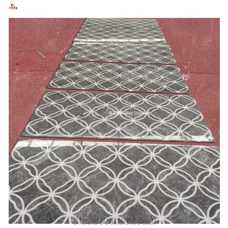 Carpet Panel Marble Waterjet Inlay Medallion
