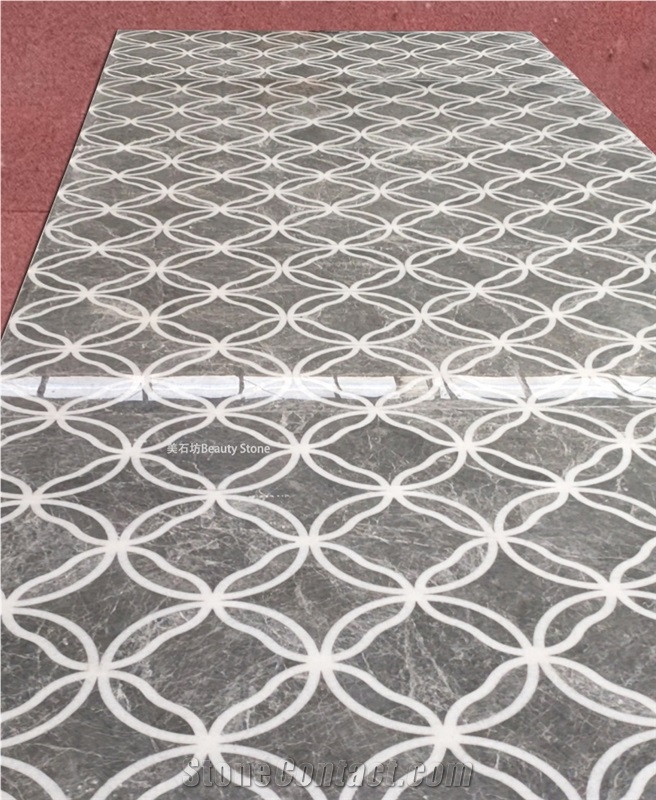Carpet Panel Marble Waterjet Inlay Medallion