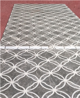 Carpet Panel Marble Waterjet Inlay Medallion