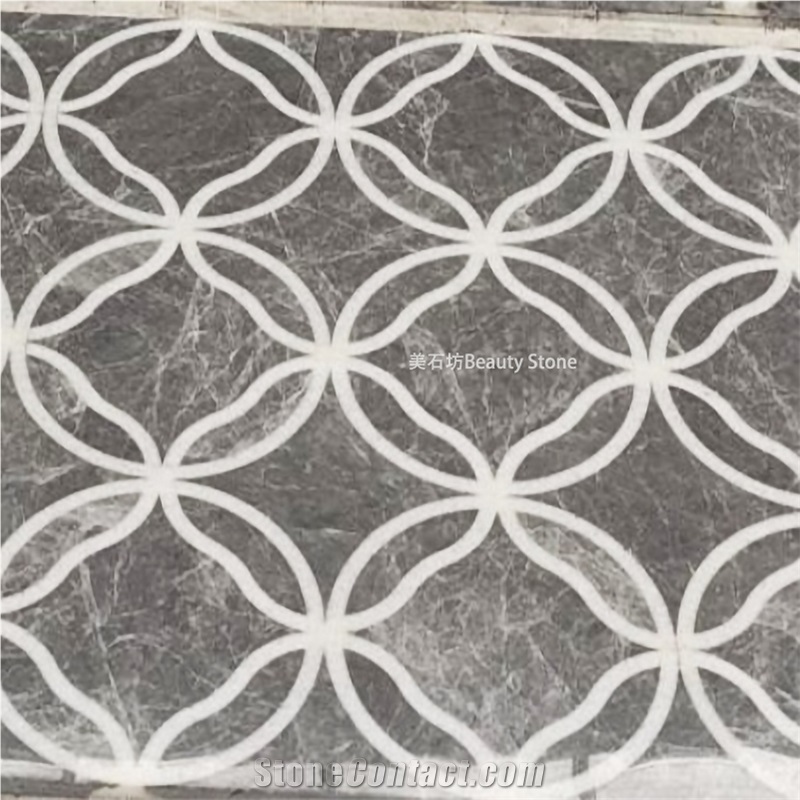 Carpet Panel Marble Waterjet Inlay Medallion