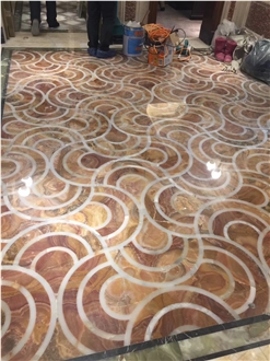 Carpet Panel Marble Waterjet Inlay Medallion