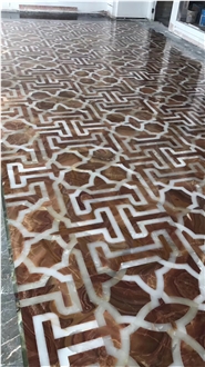 Carpet Panel Marble Waterjet Inlay Medallion
