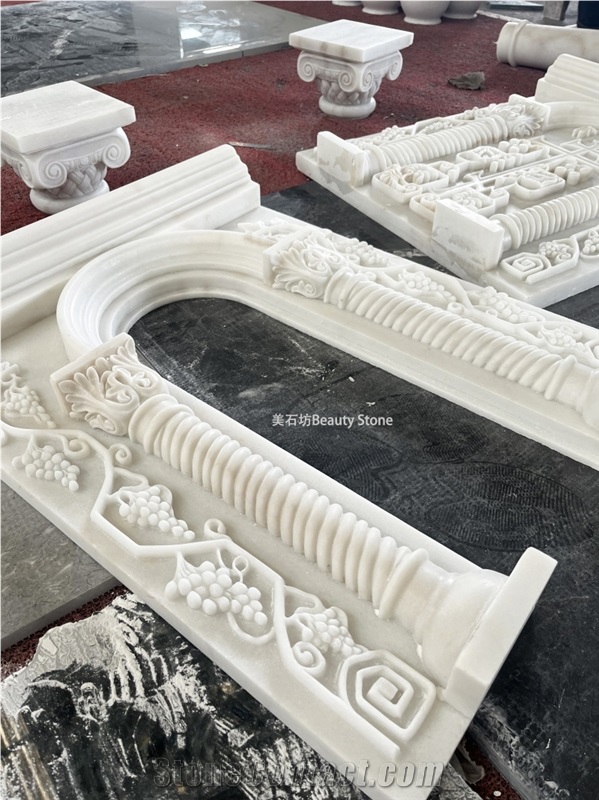CNC Carving For Church Luxury Sculptured Fireplace