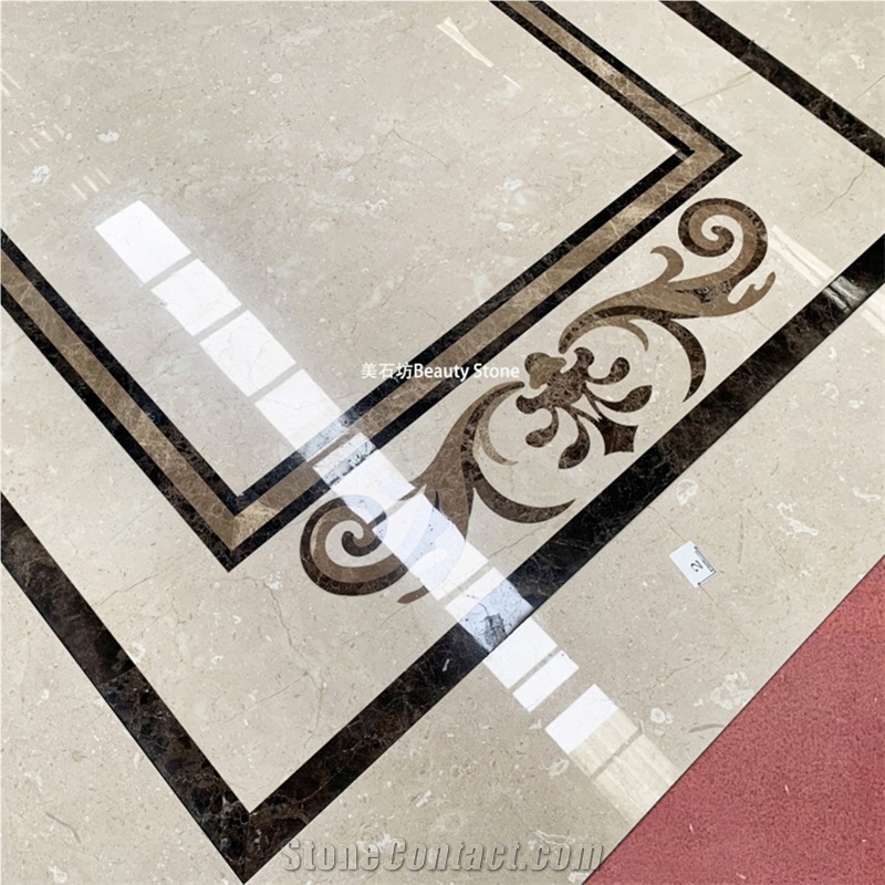Elevator Cabin Floor Marble Waterjet Pattern Medallions