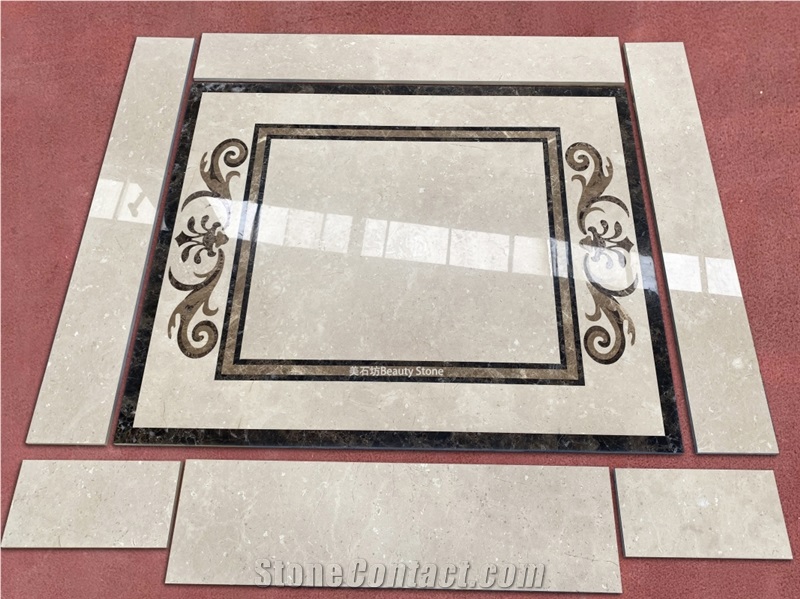 Elevator Cabin Floor Marble Waterjet Pattern Medallions