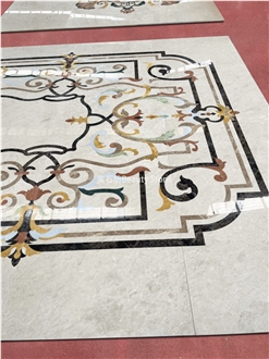 Flooring Design Water Jet Marble Carpet Medallion