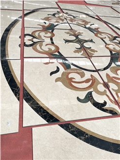 Flower Pattern Marble Inlay Medallion For Private House