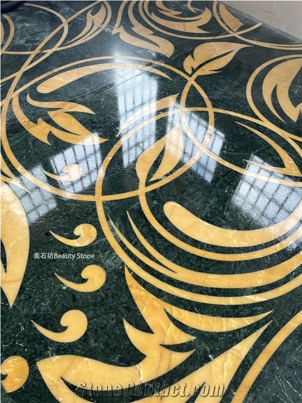 Flower Pattern Marble Waterjet Inlay Flooring Medallion