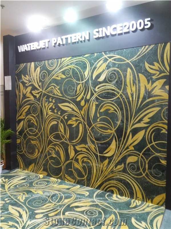 Flower Pattern Marble Waterjet Inlay Flooring Medallion