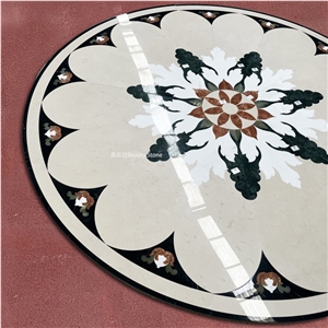 Flower Small Pattern Waterjet Medallions Polished Marble