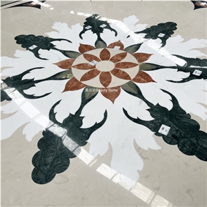 Flower Small Pattern Waterjet Medallions Polished Marble