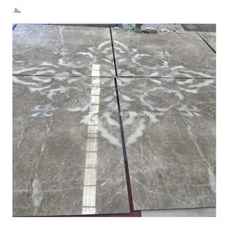 Grey Marble Waterjet Medallions Polished Flooring